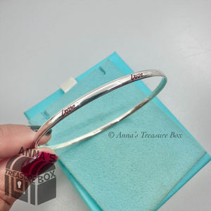 Tiffany & Co. 925 Silver Paloma Picasso Red Graffiti "Love" Bangle (pouch)