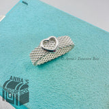 Tiffany & Co. 925 Silver Mesh Heart Ring Sz. 7 (pouch)