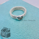 Tiffany & Co. 925 Silver Mesh Heart Ring Sz. 7 (pouch)