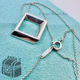 Tiffany & Co. 925 Silver Square Geometric Pendant 16" Necklace (pouch)