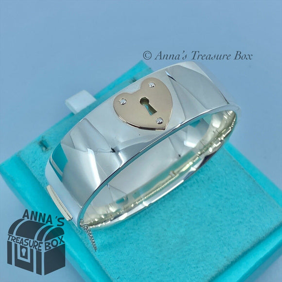 Tiffany & Co. 925 Silver 18K Gold Love Lock Hinge 7