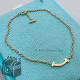 Tiffany & Co. 18k Yellow Gold Mini Smile With Diamonds 7” Bracelet (pouch)