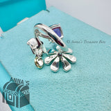 Tiffany & Co. 18k Gold 925 Silver Ladybug Amethyst Flower Cluster Ring Sz. 6
