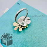 Tiffany & Co. 925 Silver 18K Yellow Gold Butterfly Flower Ring Sz. 6 (boxset)