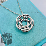 Tiffany & Co. 925 Silver LARGE Celtic Knot Pendant 16" Necklace (pouch)