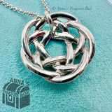 Tiffany & Co. 925 Silver LARGE Celtic Knot Pendant 16" Necklace (pouch)