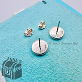 Tiffany & Co. 925 Silver RTT Mini Round Circle Tag Stud Earrings (pouch)