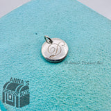 Tiffany & Co. 925 Silver Notes Letter Initial D Round Disc Charm (box)