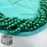 Tiffany & Co. 925 Silver Green Malachite Beaded Torsade 20.5" Necklace (pouch)