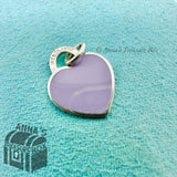 Tiffany & Co. 925 Silver SMALL Lavender RTT Heart Pendant Charm (pouch)