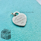 Tiffany & Co. 925 Silver MILANO SMALL Blue Enamel RTT Heart Tag (pouch)