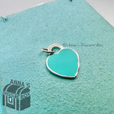 Tiffany & Co. 925 Silver MILANO SMALL Blue Enamel RTT Heart Tag (pouch)