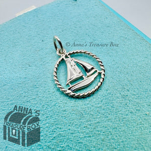 Tiffany & Co. 925 Silver Sailboat Twist Twirl Charm (pouch)