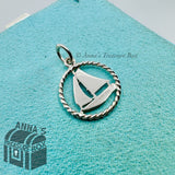 Tiffany & Co. 925 Silver Sailboat Twist Twirl Charm (pouch)