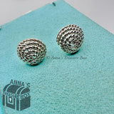 Tiffany & Co. 925 Silver Mesh Twist Cable Rope Round Earrings (pouch)