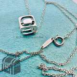 Tiffany & Co. 925 Silver LOVE Cutout Square Cube Pendant 18" Necklace (pouch)