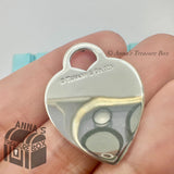 Tiffany & Co. 925 Silver Happy Anniversary Script Heart Pendant Charm (pouch)