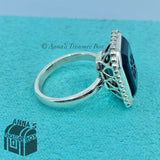 Tiffany & Co. 925 Silver Ziegfeld Black Onyx Daisy Ring Sz. 7 (Bx, Pch, Rbbn)